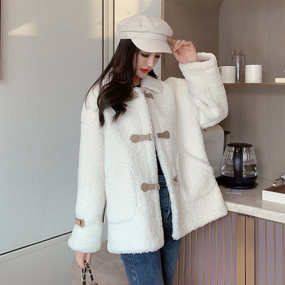 Νέο μοντέλο γυναικείο παλτό με μακριά μανίκια σε λευκό, πράσινο και μπλε χρώμα