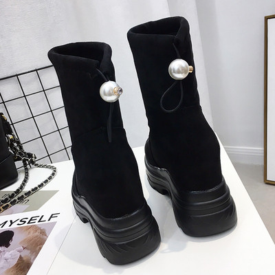 Ghete de dama moderne din piele intoarsa ecologica de culoare neagra - doua modele