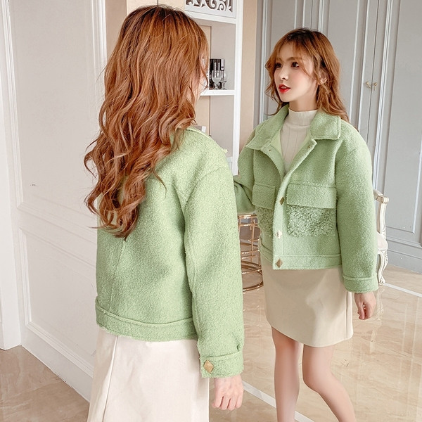 Palton scurt de dama model nou cu buzunare in patru culori