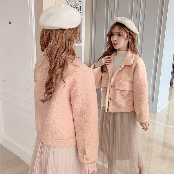 Palton scurt de dama model nou cu buzunare in patru culori