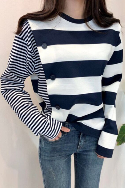 Alkalmi női csíkos blúz