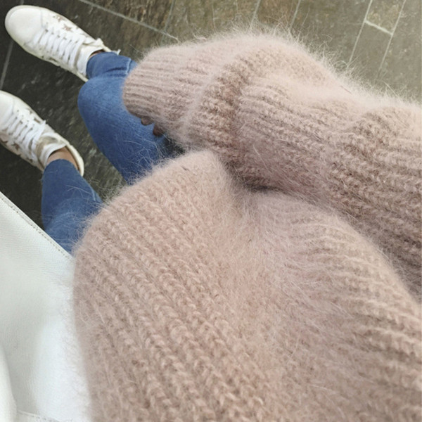 Pulover de iarnă de damă elegant cu decolteu în V în mai multe culori