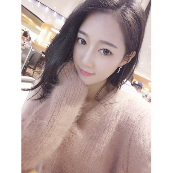 Pulover de iarnă de damă elegant cu decolteu în V în mai multe culori