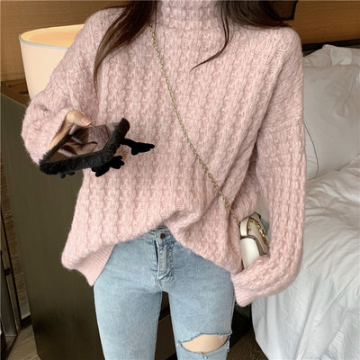 Pulover de dama cu guler semi-inalt in mai multe culori