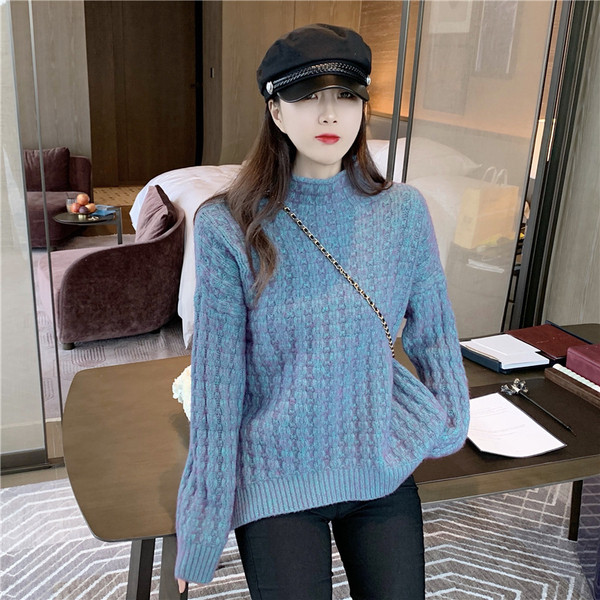 Pulover de dama cu guler semi-inalt in mai multe culori