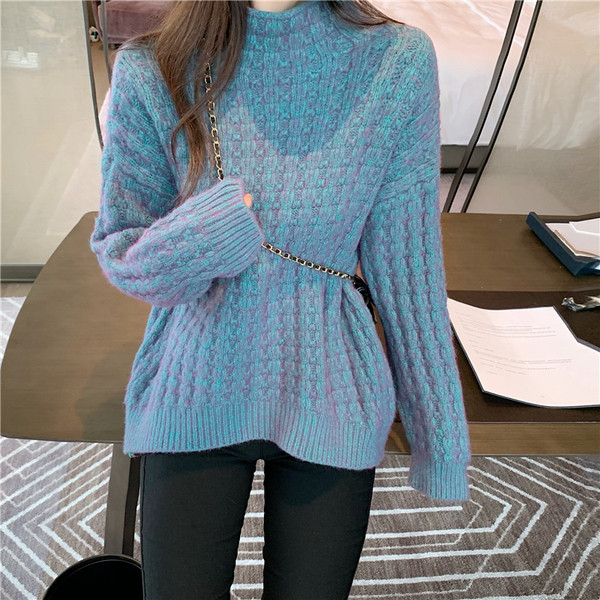 Pulover de dama cu guler semi-inalt in mai multe culori