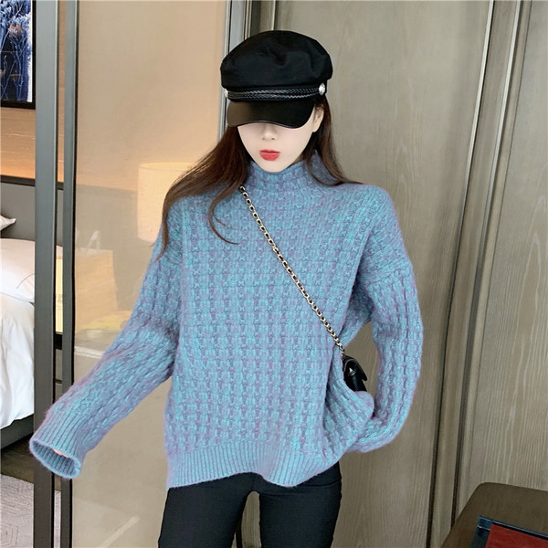 Pulover de dama cu guler semi-inalt in mai multe culori