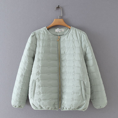 Modern női rövid téli kabát O-nyakú és hosszú ujjú négy színben