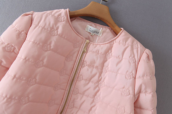 Modern női rövid téli kabát O-nyakú és hosszú ujjú négy színben