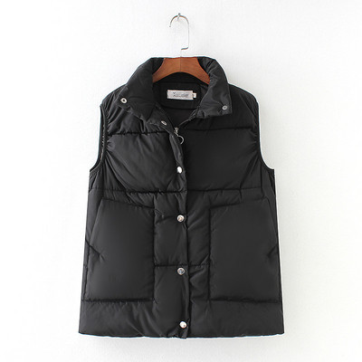 Casual γυναικείο γιλέκο με τσέπες και ψηλό γιακά σε ροζ και μαύρο χρώμα