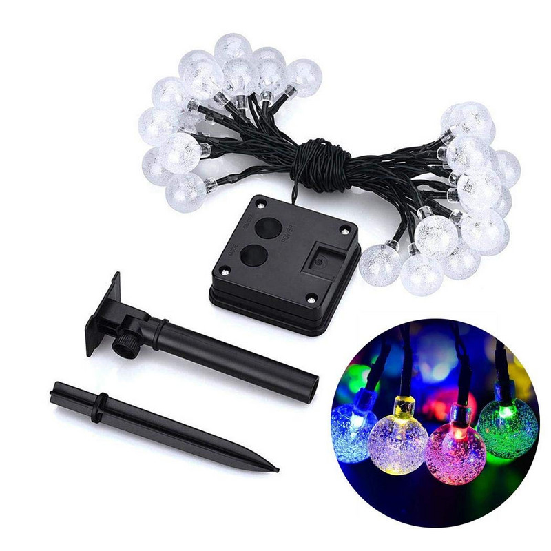 Becuri LED solare multicolore rezistente la apa in forma rotunda - 6 metri