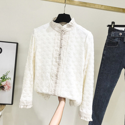 Camasa de dama model nou cu guler polo si nasturi in negru si bej