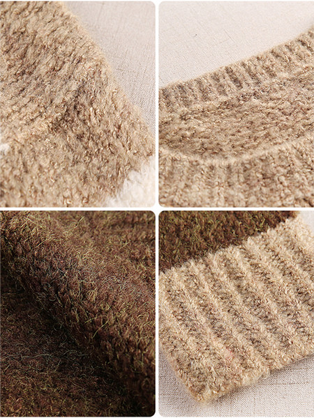 Γυναικείο χειμερινό ριγέ πουλόβερ μακρύ μοντέλο