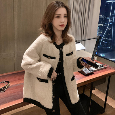 Palton modern de puf de damă de culoare albă