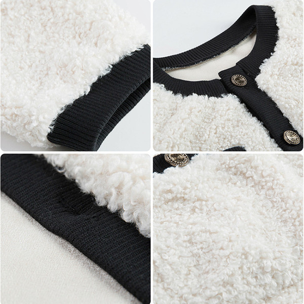 Palton modern de puf de damă de culoare albă