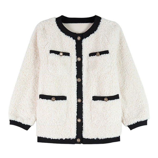 Palton modern de puf de damă de culoare albă