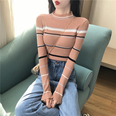 Bluza de dama in dungi cu decolteu rotund in mai multe culori