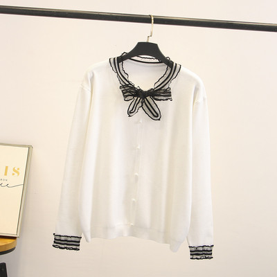 Cardigan casual de dama cu nasturi si maneci lungi in negru, galben, alb si albastru