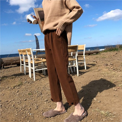 Casual γυναικείο παντελόνι κλασικό μοντέλο σε μαύρο, μπεζ και καφέ χρώμα