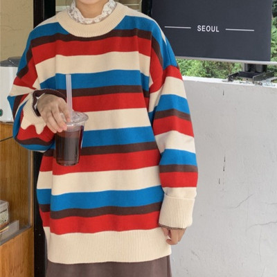 Καθημερινό ριγέ πουλόβερ κλασικό μοντέλο