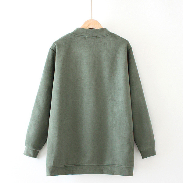 Модерно дамско есенно яке с джобове и бродерия в сив и черен цвят 