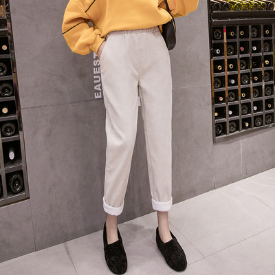 Нов модел ежедневни дамски панталони с джобове в бежов,кафяв,розов и черен цвят