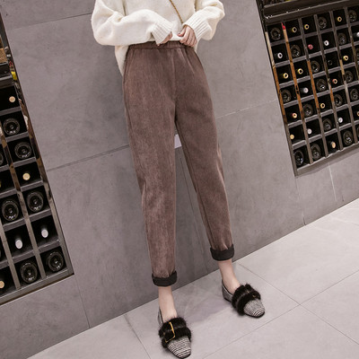 Нов модел ежедневни дамски панталони с джобове в бежов,кафяв,розов и черен цвят