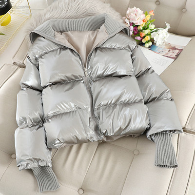 Стилно дамско зимно яке с цип в три цвята