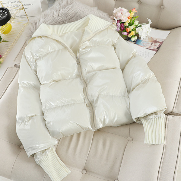 Стилно дамско зимно яке с цип в три цвята