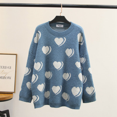 Модерен дамски пуловер с О-образно деколте и дълъг ръкав в четири цвята