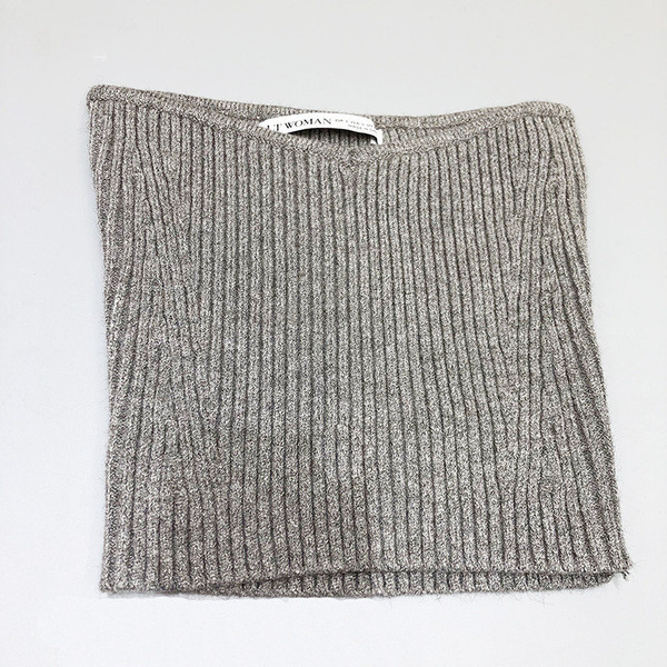 Късо плетено бюстие в сив цвят