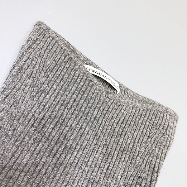 Късо плетено бюстие в сив цвят