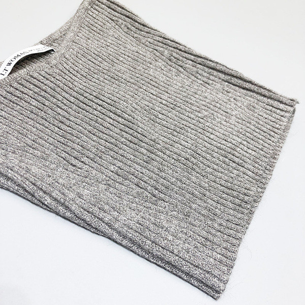 Късо плетено бюстие в сив цвят