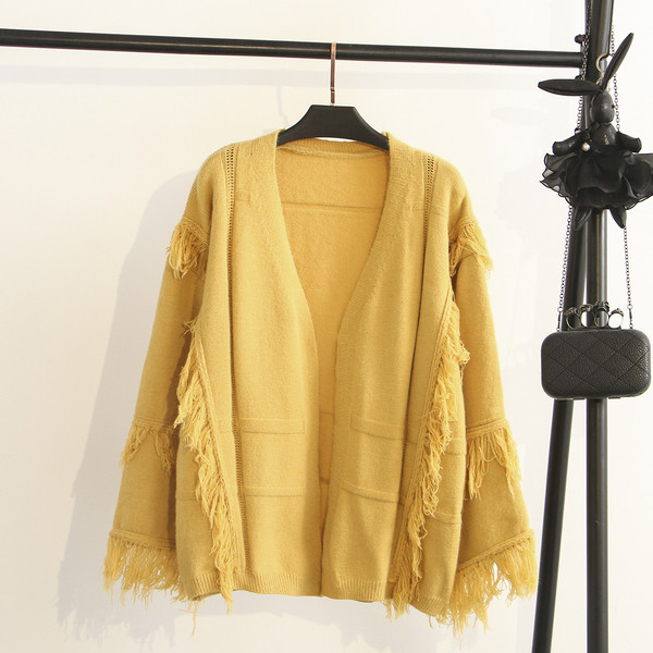 Модерна  дамска жилетка с дълъг ръкав в четири цвята 