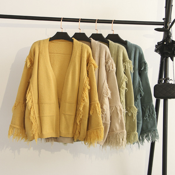 Модерна  дамска жилетка с дълъг ръкав в четири цвята 