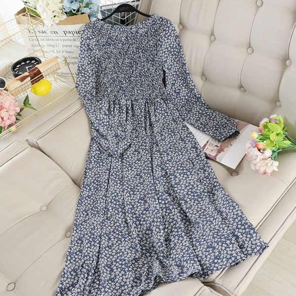 Ежедневна дамска рокля с  дълъг ръкав в няколко цвята