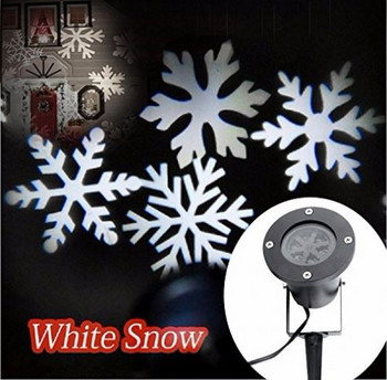 Коледен LED прожектор със снежинки подходящ за външна декорация 