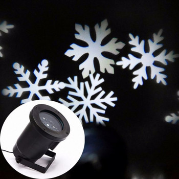 Коледен LED прожектор със снежинки подходящ за външна декорация 