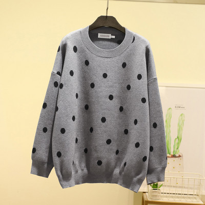 Ежедневен дамски пуловер изчистен модел с О-образно деколте в сив и син цвят