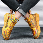 Мъжки ежедневни маратонки в сребрист и златист цвят