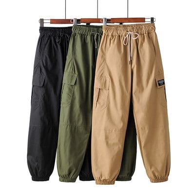 Pantaloni casual de dama cu talie inalta si cravate in negru, verde si maro