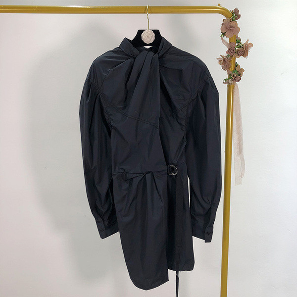 Дамска асиметрична рокля в черен цвят