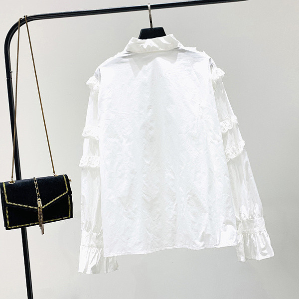 Нов модел дамска риза с класическа яка и копчета в бял и черен цвят