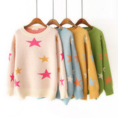 Ежедневен дамски пуловер с О-образно деколте и дълъг ръкав в четири цвята