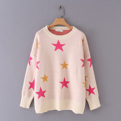 Ежедневен дамски пуловер с О-образно деколте и дълъг ръкав в четири цвята