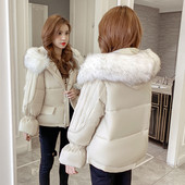 Нов модел зимно дамско яке с джобове и качулка с пух