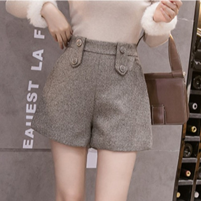 Нов модел къси дамски панталони с висока талия в кафяв,сив и черен цвят