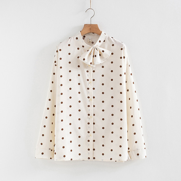 Модерна дамска риза с дълъг ръкав и копчета в син и бял цвят 