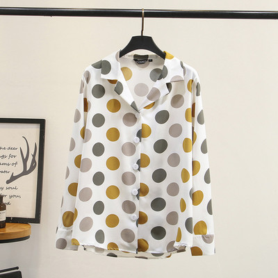 Модерна  дамска риза с класическа яка и дълъг ръкав в два цвята