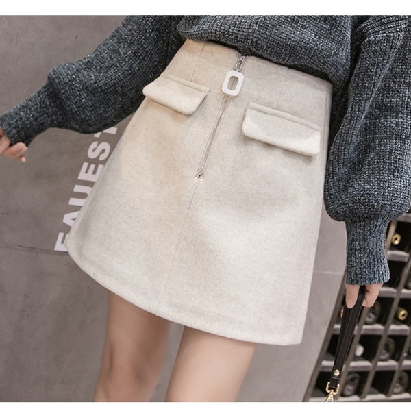 Плътна къса пола в няколко цвята с цип